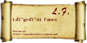 Légrádi Fanni névjegykártya